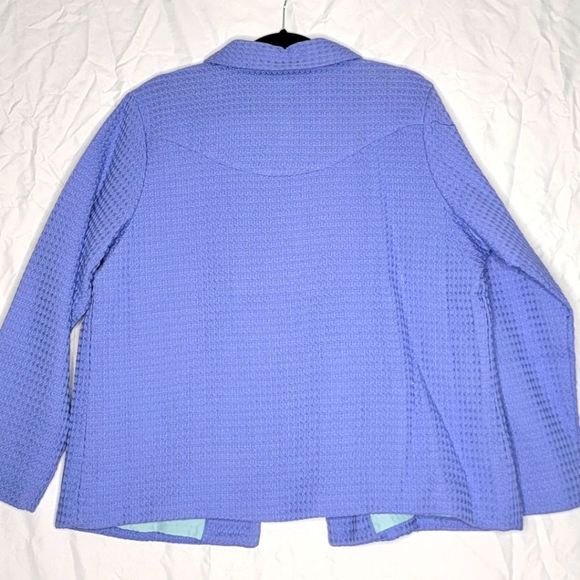 Denim & Co. Blue Waffle Textured Jacket. SIZE XL. #171 - Picture 5 of 6